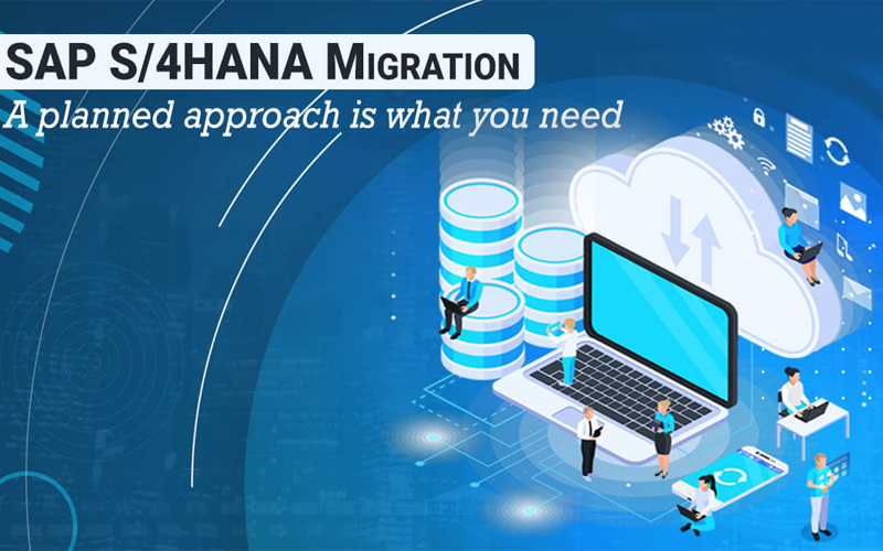 Abstract cloud and digital network background representing SAP and cloud services