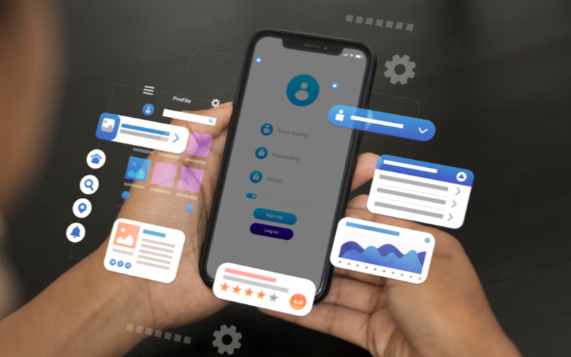 Abstract cloud and digital network background representing SAP and cloud services