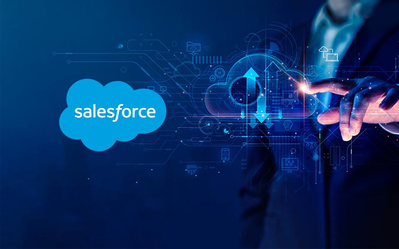 Abstract cloud and digital network background representing SAP and cloud services